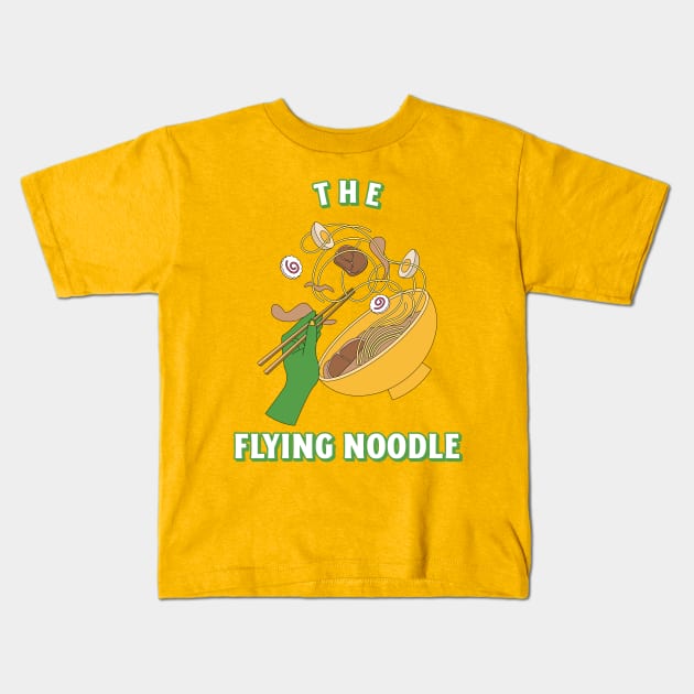 Flying Noodle Kids T-Shirt by GaroStudioFL